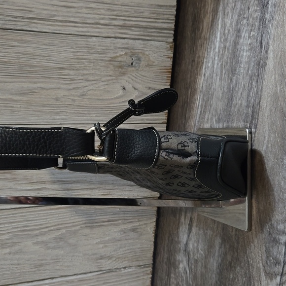 Vintage Dooney & Bourke Monogram Logo Hobo Shoulder Hand Bag Black Grey - Picture 5 of 13